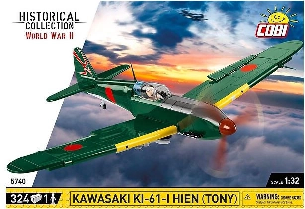 COBI 5740 II WW Kawasaki KI-61 I HIEN (Tony), 1:32, 350 pièces, 1 figurine