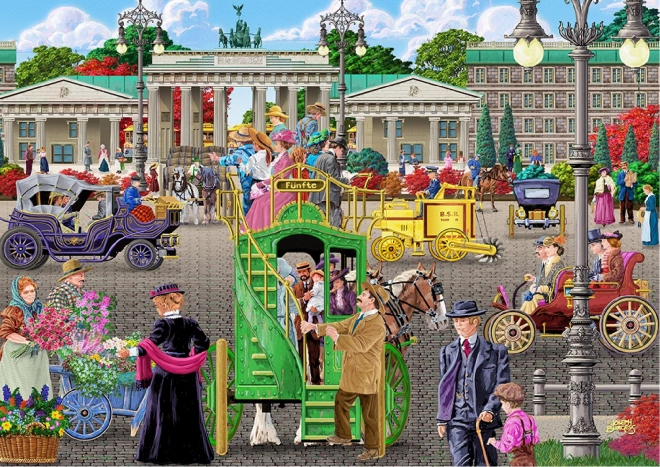 Puzzle en bois avec figurines - Place parisienne à Berlin