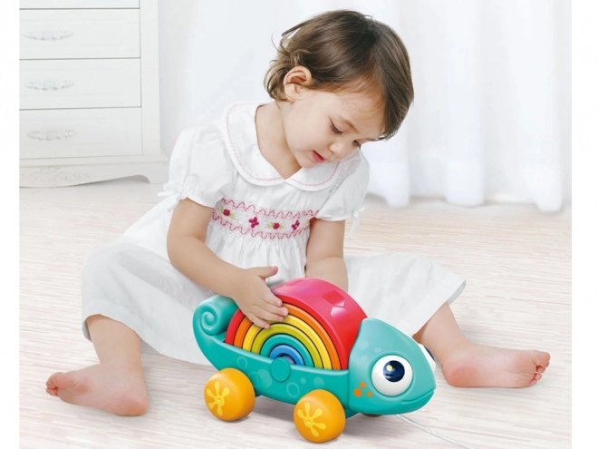 Puzzle arc-en-ciel Caméléon Montessori 18m+