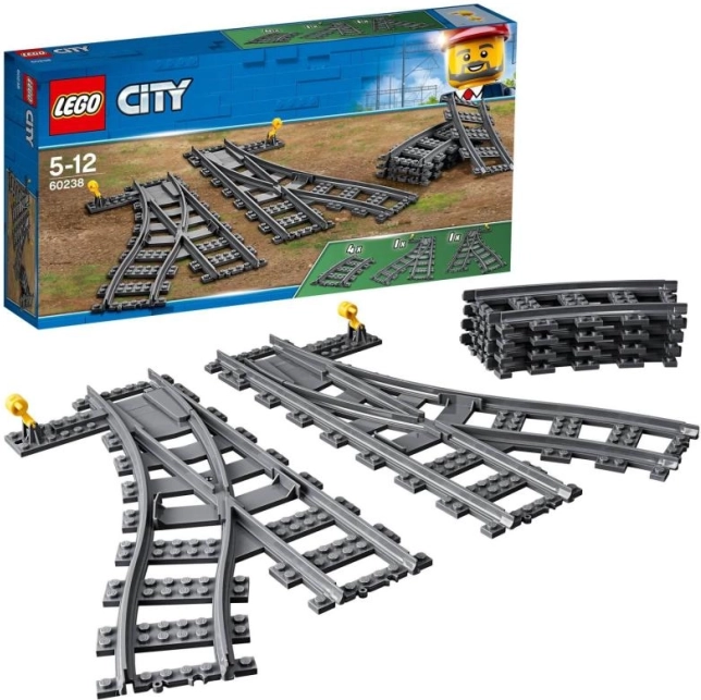Aiguillages LEGO City pour rails de train