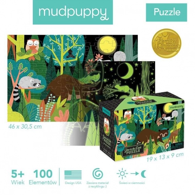 Mudpuppy - puzzle Brillant dans l'Obscurité Monde forestier 100 pièces