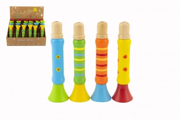 Trompette en bois colorée - 12 cm