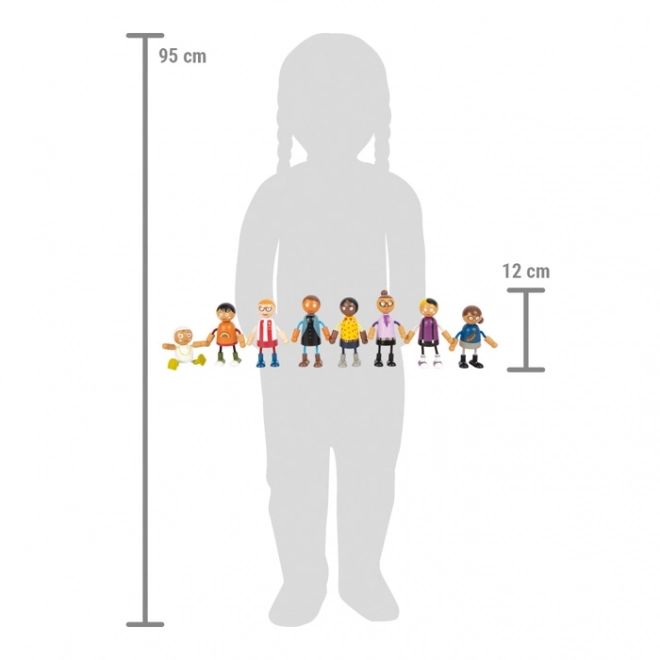 Famille de poupées flexibles Small Foot avec enfant