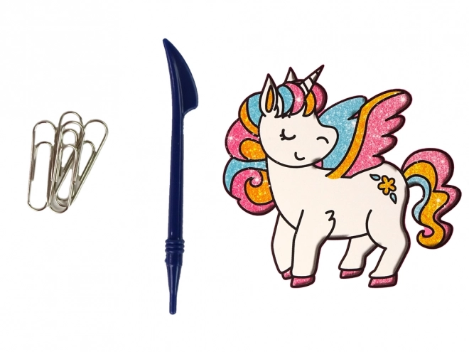 ensemble d'autocollants pour fenêtres Licorne DIY 8 couleurs avec paillettes