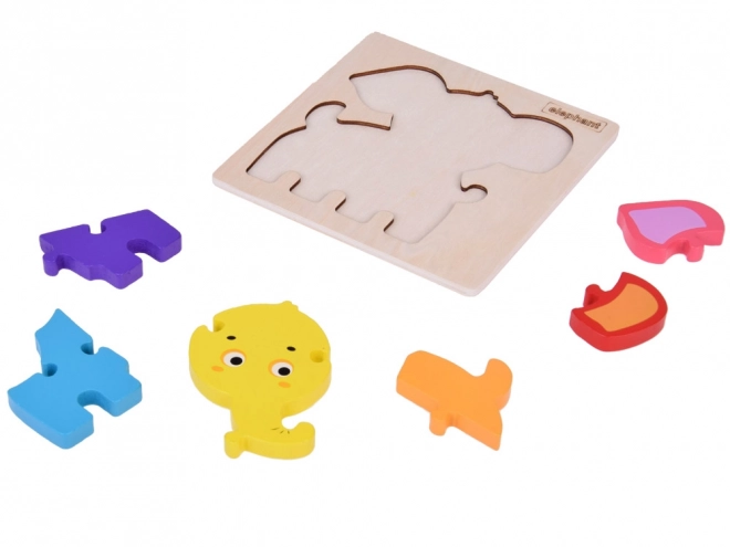 Puzzle éducatif en bois éléphant