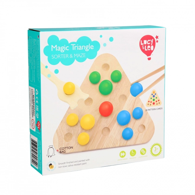 Lucy & Leo Triangle magique 2en1 - jeu en bois avec modèles
