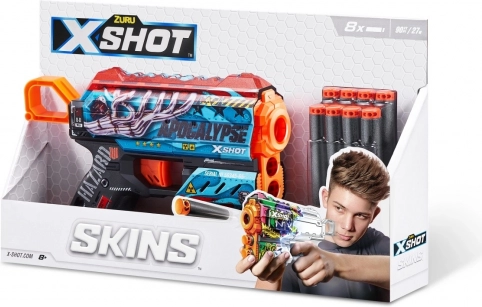 Pistolet à fléchettes en mousse X-SHOT SKINS FLUX, 8 fléchettes