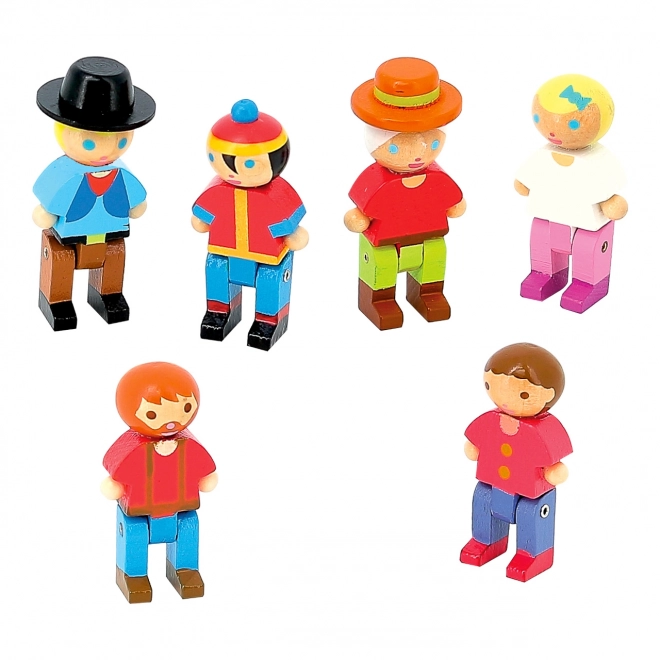 Jeujura Figurines en bois pour constructions 6 pcs