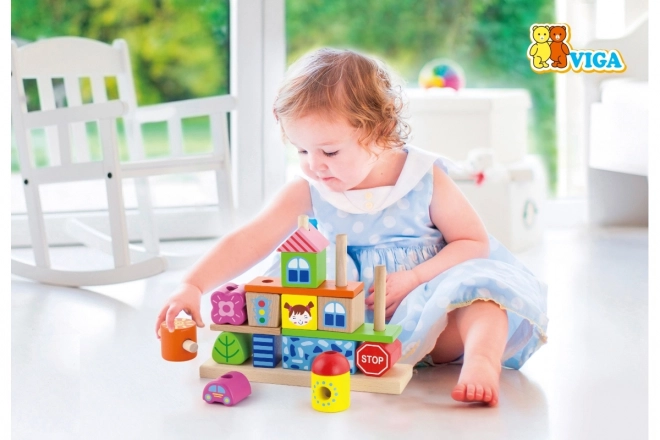 VIGA cubes empilables en bois – ville