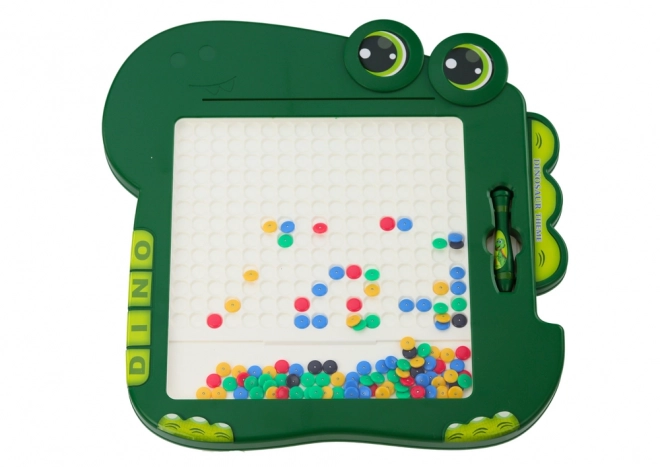 Tableau magnétique éducatif Dinosaure - Vert avec perles