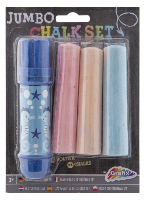 Craies de trottoir Jumbo + support 3 pcs