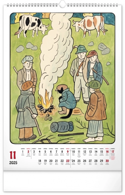 Calendrier mural Josef Lada 2025, 33 × 46 cm