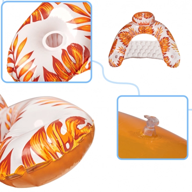 Matelas gonflable avec fauteuil pour l'eau orange