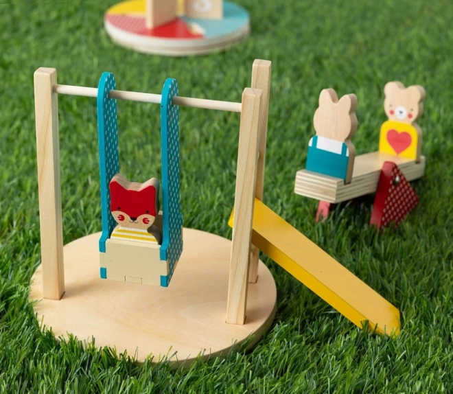 Petit Collage Ensemble de parc en bois avec animaux