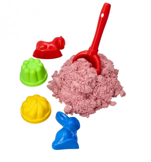 ADAM TOYS Sable cinétique rose 2 kg + moules et pelle