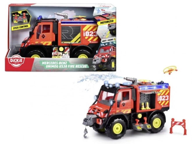 Camion de pompiers Mercedes-Benz Unimog U530 avec effets