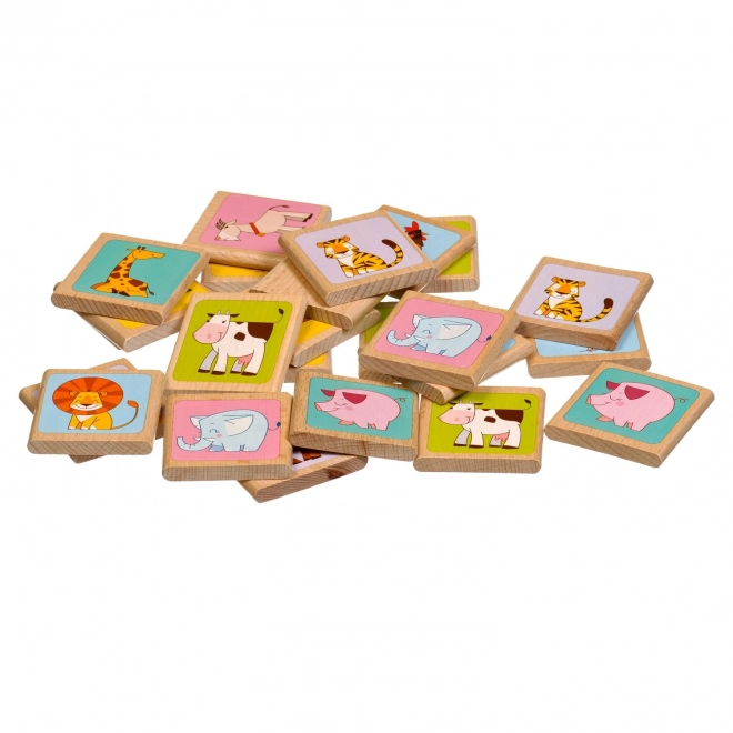Lucy & Leo Animaux - Mémoire pour enfants en bois 24 cartes
