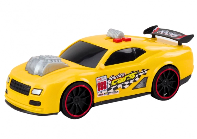 Voiture de course jaune avec lumières et sons