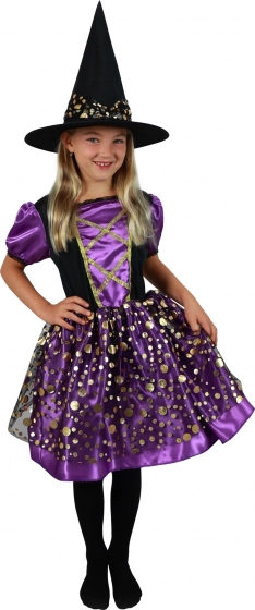 Déguisement de sorcière pour enfant violet‑noir