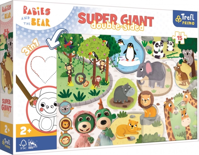 Puzzle recto-verso Treflíci et bébés 15 pièces