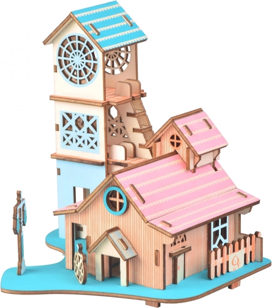 Woodcraft Puzzle 3D en bois Villa au bord de la rivière