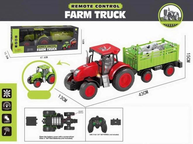 Tracteur avec remorque R/C, lumière