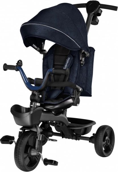 tricycle pour enfant 2 en 1 lionelo kori bleu marine avec cadre en magnésium