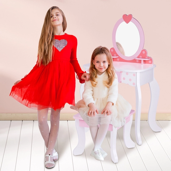 Tooky Toy coiffeuse pour enfants avec tabouret