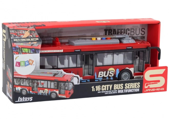 Trolleybus 1:16 Lumières Sons Propulsion Rouge