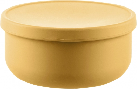 Bol en silicone avec couvercle, jaune moutarde
