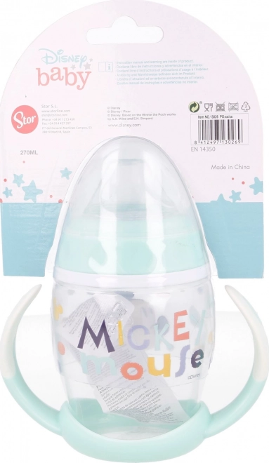 STOR Tasse avec poignées et embout en silicone 270ml Mickey Mouse