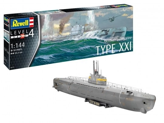 Maquette plastique sous-marin allemand TYPE XXI 1/144