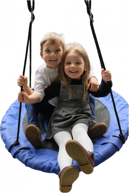 Balancelle de jardin nid pour enfants bleue 80 cm
