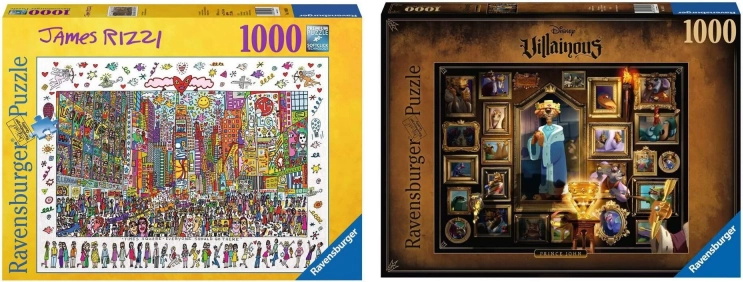 Ravensburger set de 2 puzzles 2×1000 pièces – DISNEY VILLAINOUS : Prince John et JAMES RIZZI : Times Square