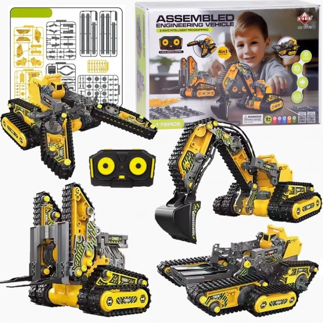 176-ele RC0694 Jeu de télécommande 4 en 1 pour machines de construction pliables