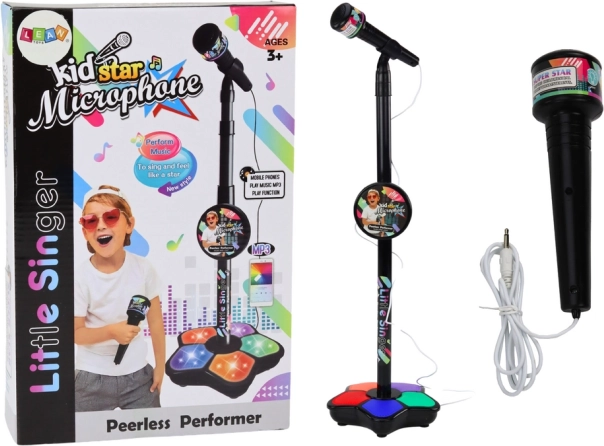 Microphone avec trépied pour enfants Réglable noir