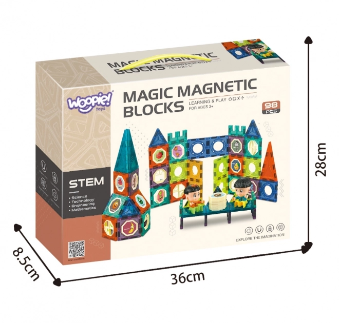 Woopie kit de construction magnétique château 98 pcs