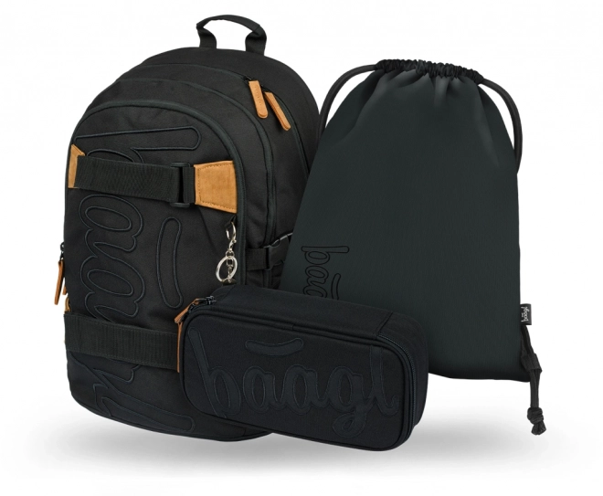 ENSEMBLE BAAGL 3 SKATE DARKNESS: sac à dos, trousse, sac