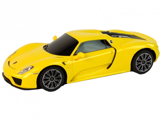 Voiture R/C Porsche 918 télécommandée jaune 1:24