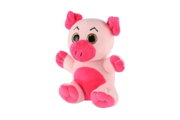 Animal en peluche grandes yeux 18 cm sur carte