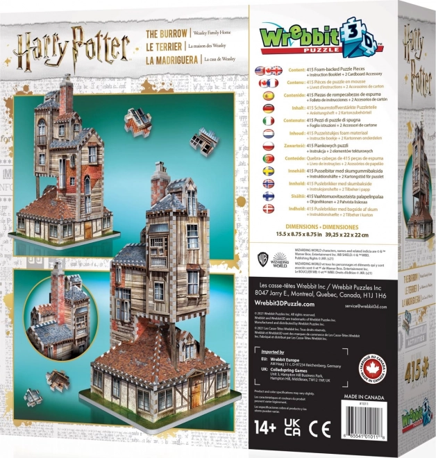 Puzzle 3D WREBBIT Harry Potter : Le Terrier