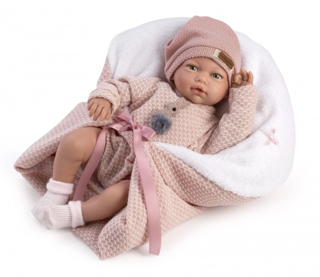 Guca 10220 BLANCA - poupée bébé réaliste avec sons et corps en tissu doux - 38 cm