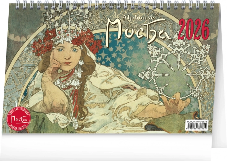 Calendrier de bureau Alfons Mucha 2026