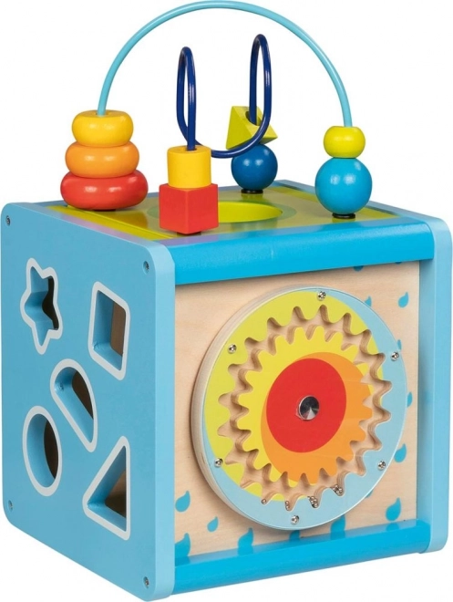 Cube en bois motorique pour enfants 5 en 1