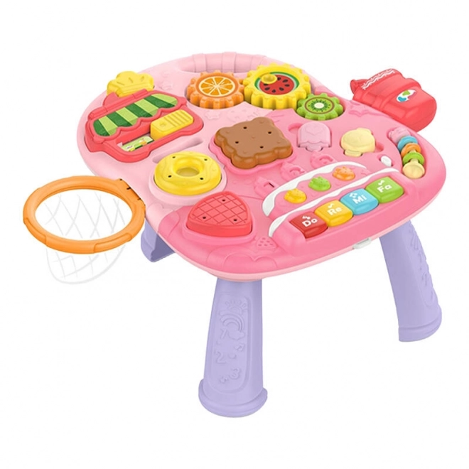 Table éducative interactive 4 en 1 rose