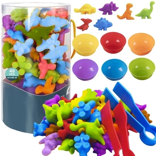 Jeu montessori en bois Apprends à compter – Dinosaures