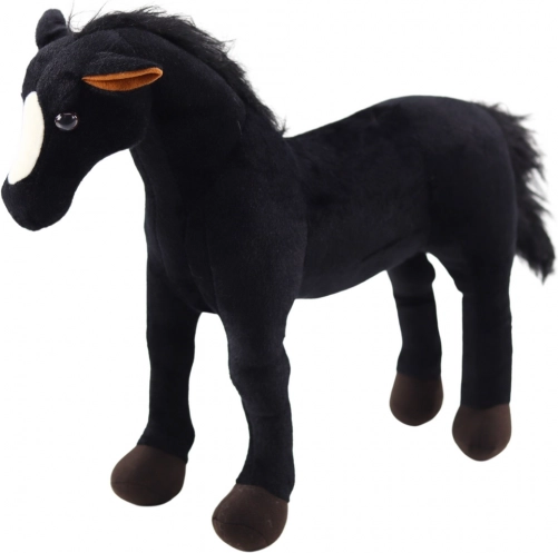 Cheval en peluche noir 40 × 37 cm