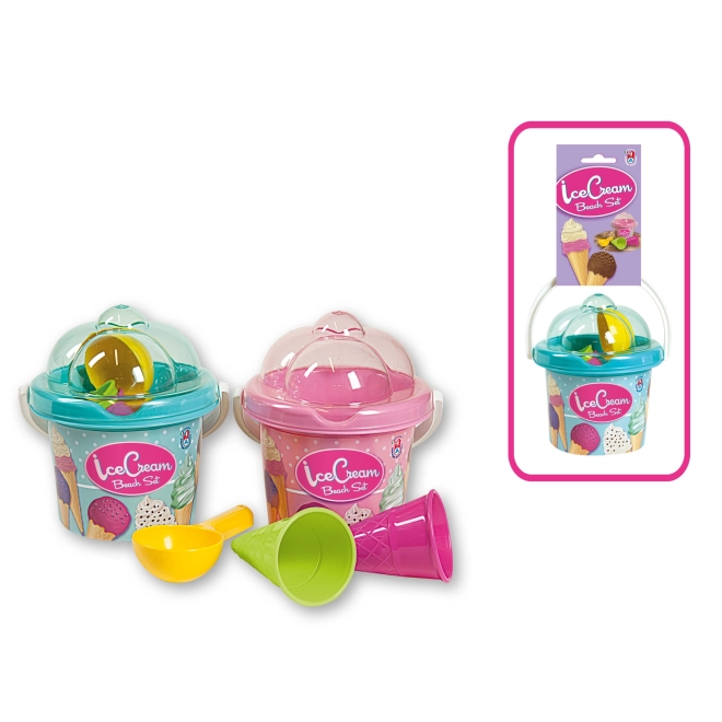 Androni Ensemble pour le sable crème glacée - petit, rose