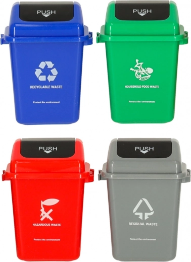 Poubelles colorées avec couvercle push
