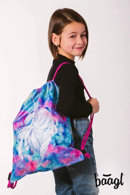 ENSEMBLE BAAGL 5 Shelly Licorne : cartable, trousse, sac, chemise, boîte